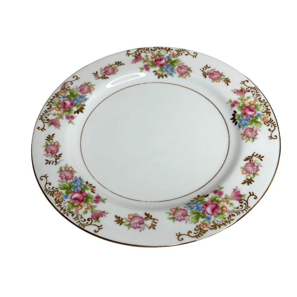 Vtg Maruichi China Dinner Plates Four 10" Replacements Rose Pattern Discontinued